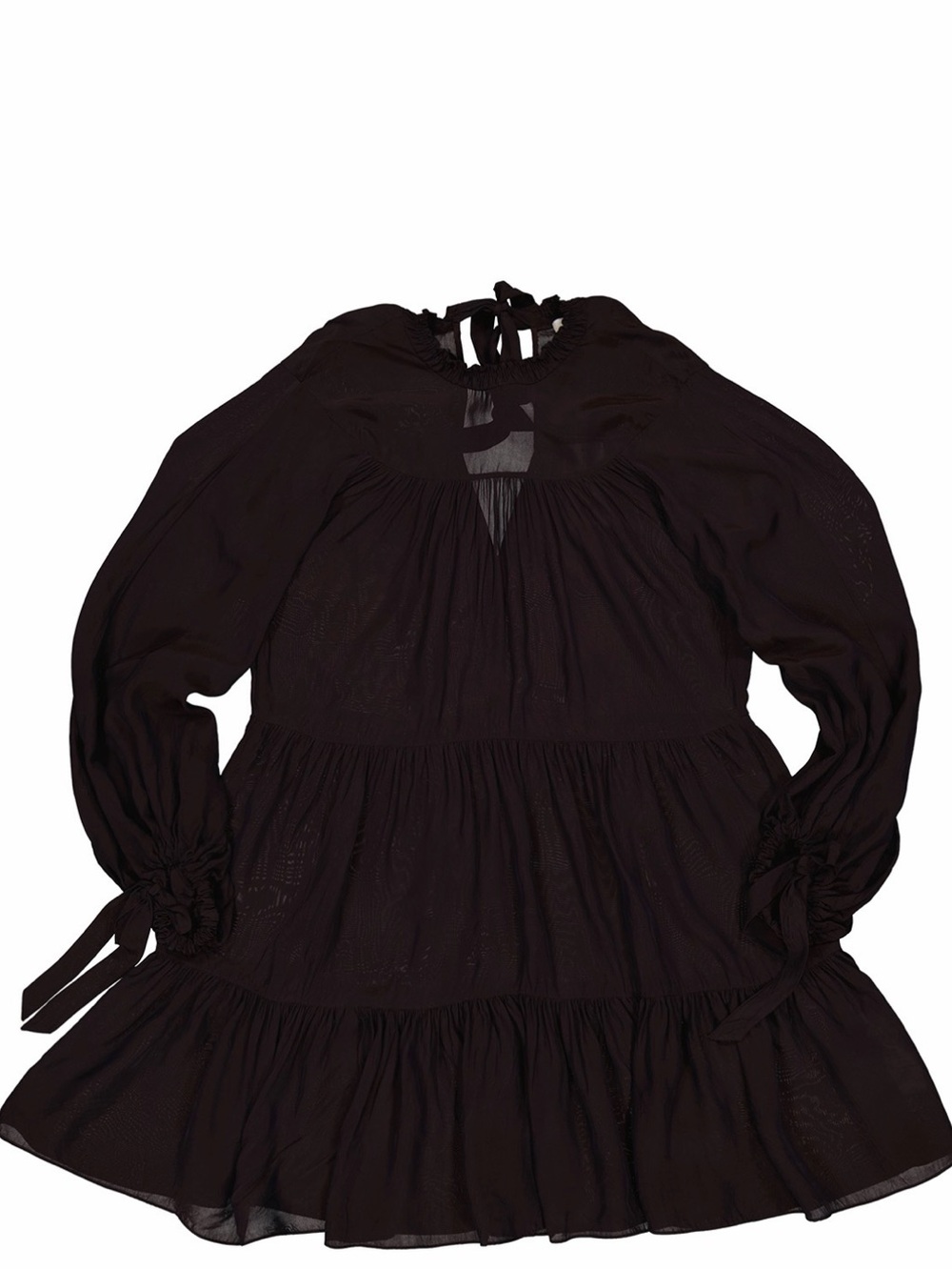 3.1 Phillip Lim Black Tiered Long-Sleeve Mini Dress